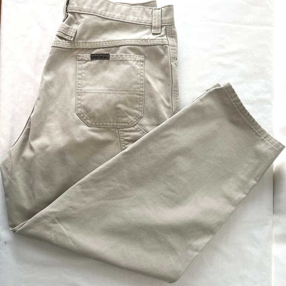 Lee Women's Carpenter Pants, Lee Riveted, Khaki Color, Size 14 Petite. EUC!